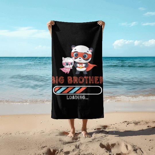 Big brother super hero panda cat 2023 Beach Towels