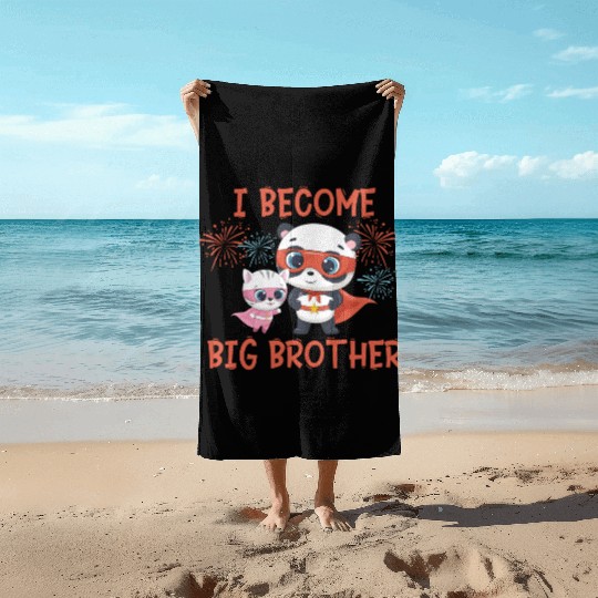 Big brother super hero panda cat 2023 Beach Towels