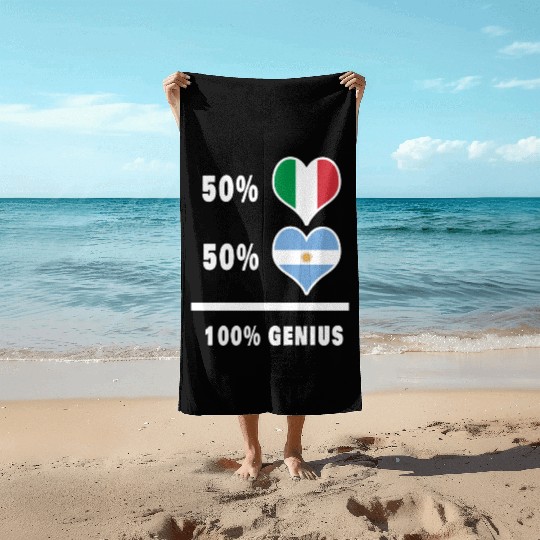 Argentina and Italy 100% genius flag design Beach Towels