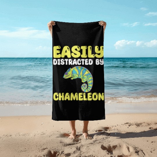 Funny Chameleon Lover Quote Beach Towels