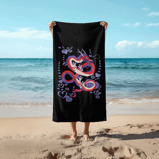 Cooler Japanese dragon Beach Towels
