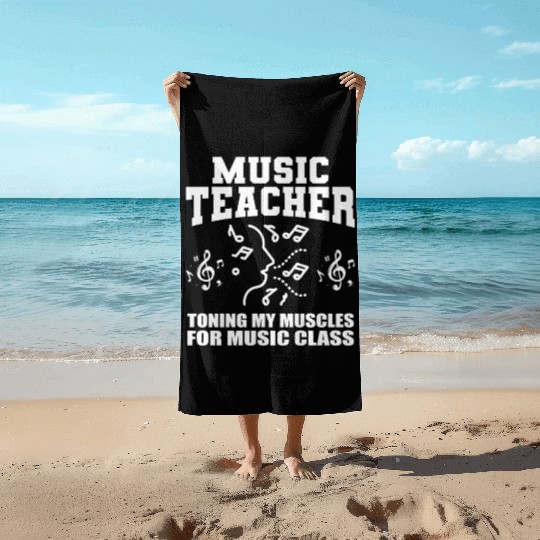 Music Teacher music nout Beach Towels