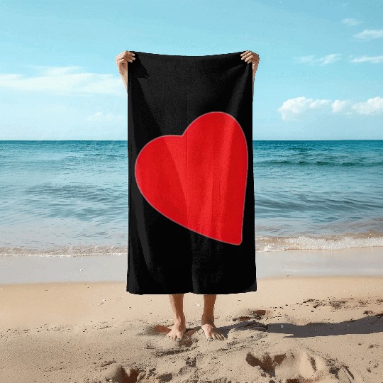 Red Heart of Passion Beach Towels