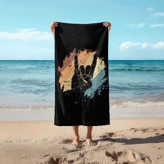Heavy Metal Hand Sign Music Band Genre Beach Towels