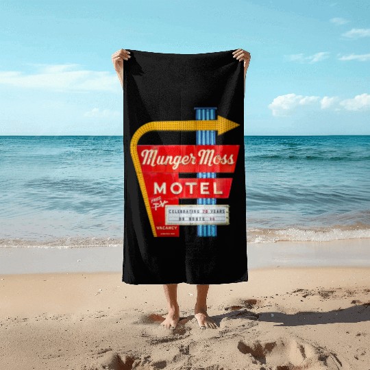 Munger Moss Motel Sign Route 66 Lebanon MO Beach Towels