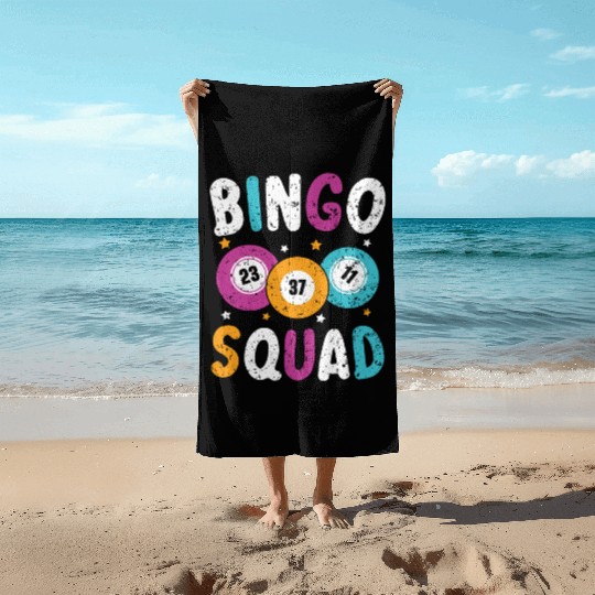 Bingo Squad Bingo Player Casino Gambling Lottery Beach Towels