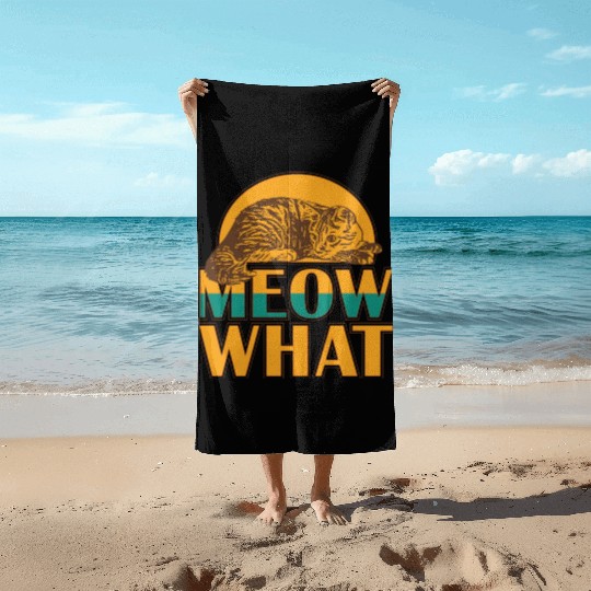 Meow What Cat Beach Towels