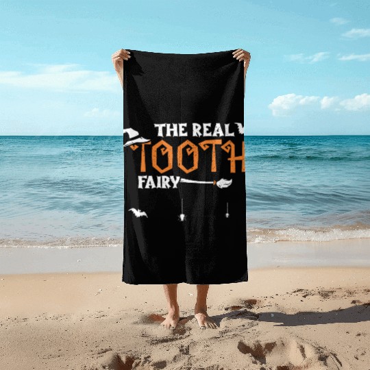 The Real Tooth Fairy - Halloween Beach Towels