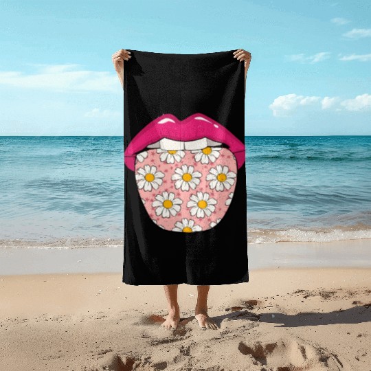 Daisy Gardening Tongue Beach Towels
