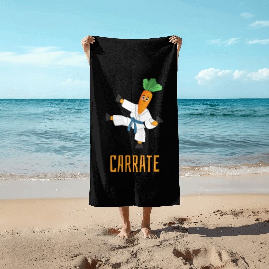Carrate Carrot Lover Karate Coach Martial Artist Beach Towels