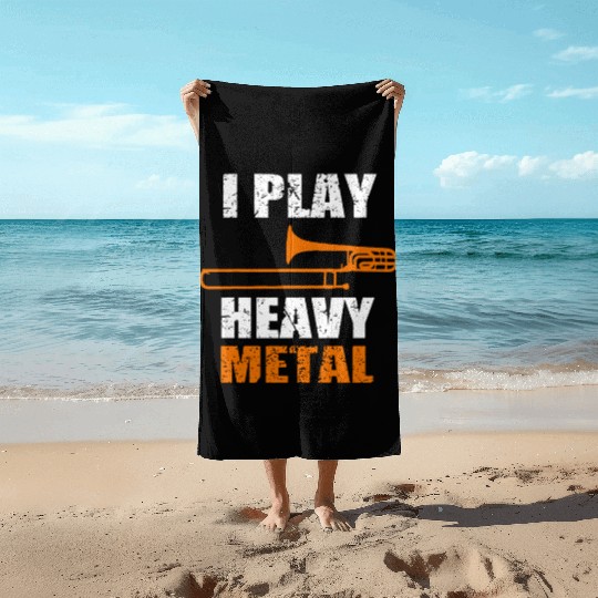I Play Heavy Metal Beach Towels