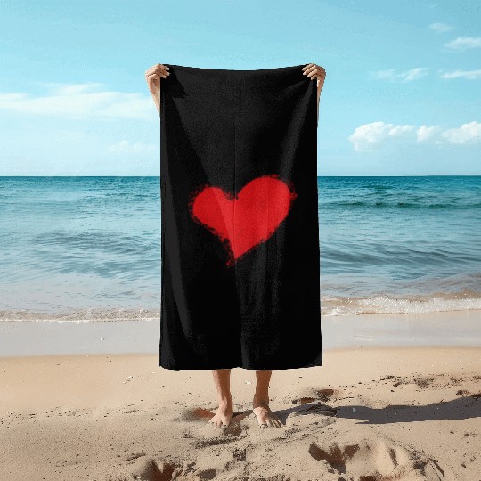 Red Heart Beach Towels