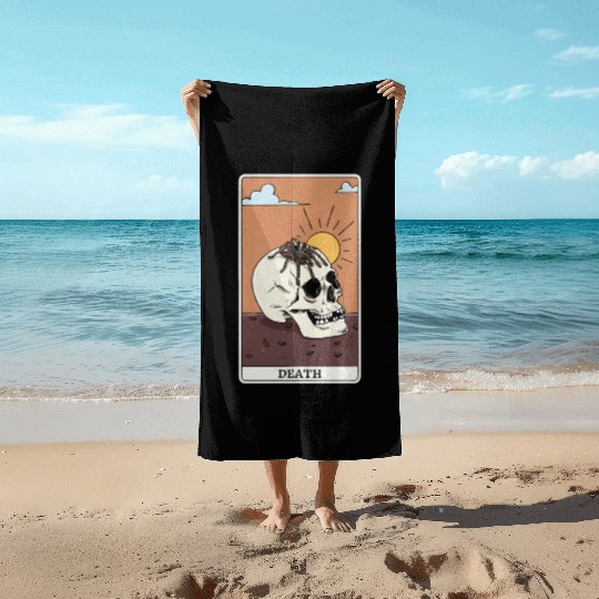 Spider Tarantula Tarot Card "Death" for a Tarot Beach Towels