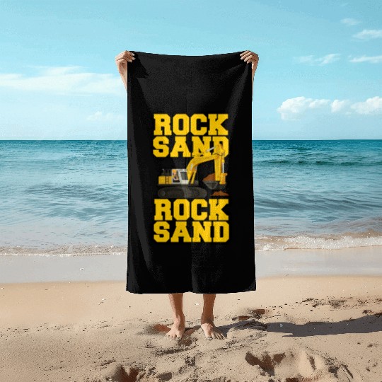 Rock Sand Excavator Front End Loader Track Hoe Beach Towels