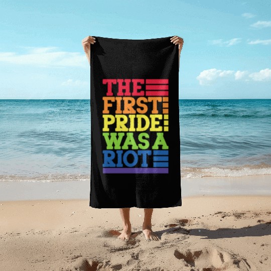 The First Pride Was A Riot, LGBT Rainbow Beach Towels