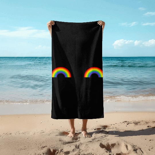 LGBT Rainbow Flag Titties Beach Towels