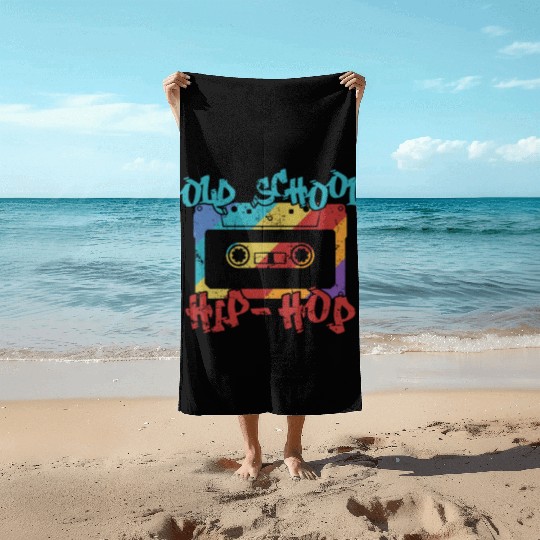 Old School Hip Hop Music Direction Rap Beach Towels