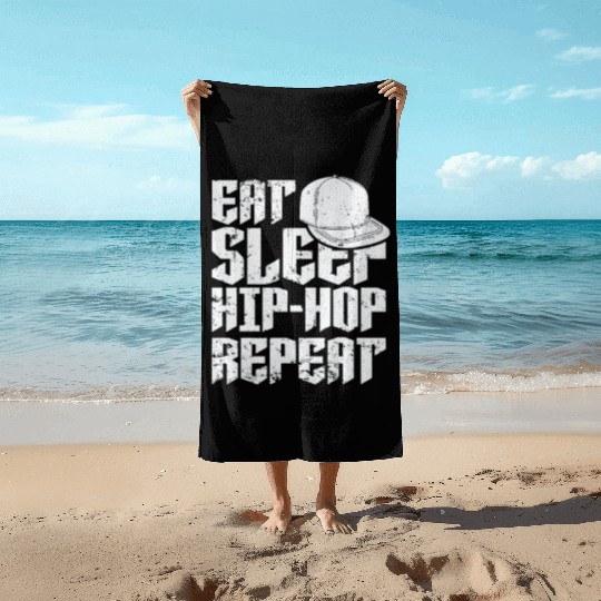 Eat Sleep Hip Hop Repeat Music Direction Rap Beach Towels