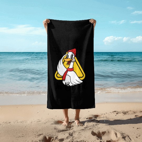 Silly Goose On Board, Sign Silly Goose Funny Yield Beach Towels