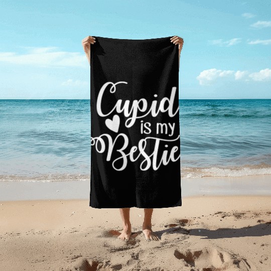School Valentine Cupid is My Bestie114 Beach Towels