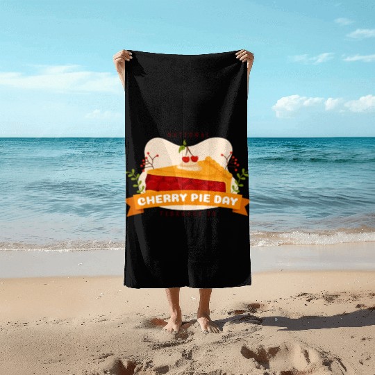 national cherry pie day Beach Towels