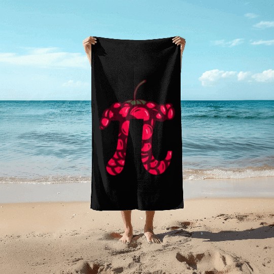 Raspberry Cake - Funny Pi Day Math Teacher Beach Towels
