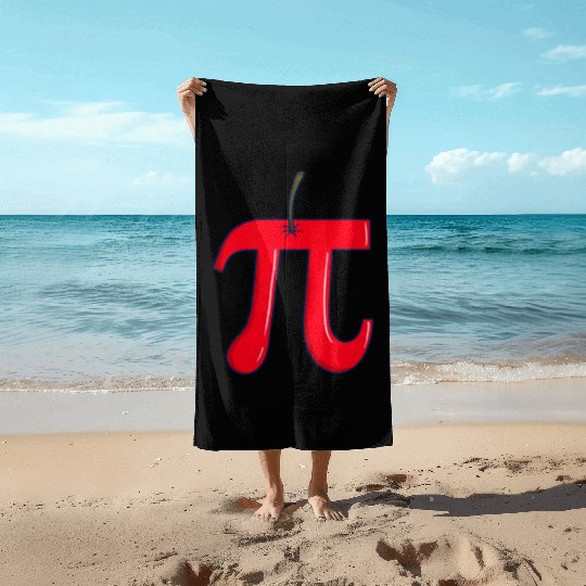 Cherry Pi - Funny Pi Day Math Teacher Beach Towels
