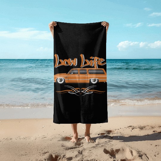 low life Burnt Orange Beach Towels