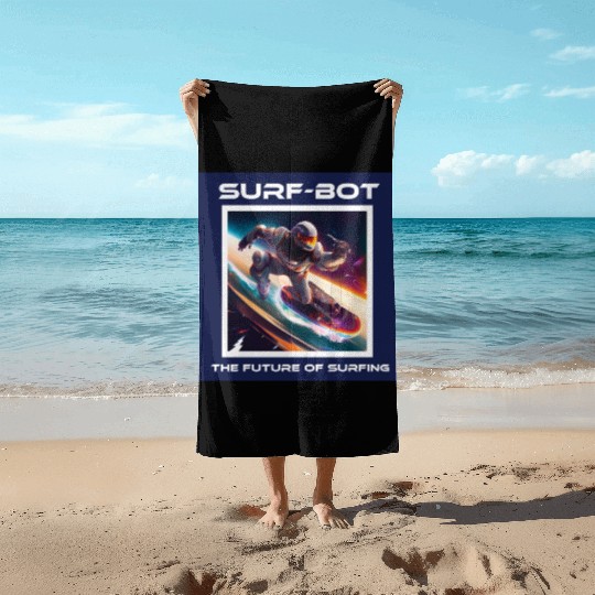 Robot Silver Surfer Beach Towels
