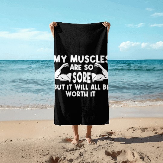 Sore Muscles Weight Training Gym Fitness Beach Towels