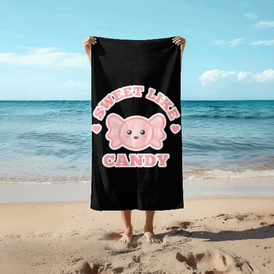 Cute Sweet Like Candy Beach Towels