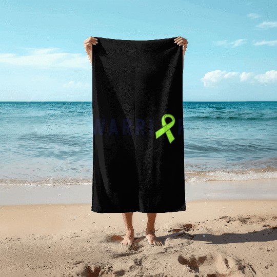 Warrior Lime Green Awareness Ribbon Lyme Disease Beach Towels