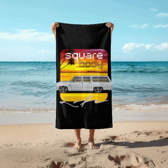 square Light Silver Beach Towels