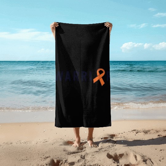 Leukemia Warrior Lymphoma Cancer Orange Ribbon Beach Towels