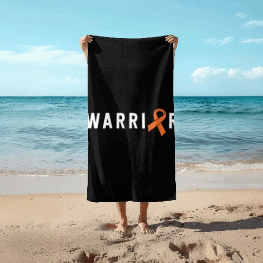 Leukemia Warrior Lymphoma Cancer Orange Ribbon Beach Towels