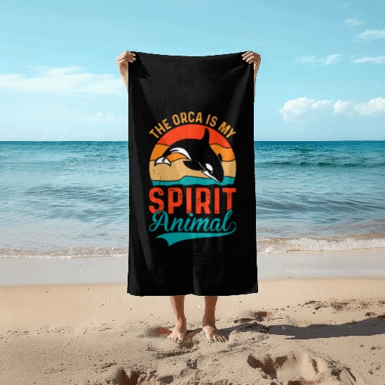 The Orca My Spirit Animal Beach Towels