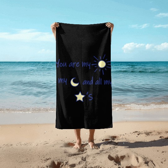 Sun Moon and Stars Beach Towels