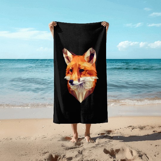 Fox Polygon Wild Animal Lover Wildlife Zookeeper Beach Towels