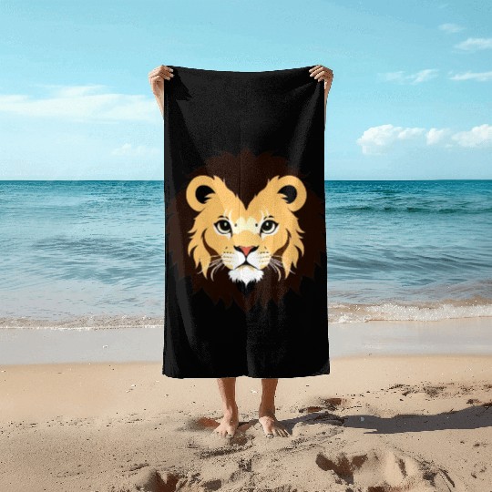 Royal Cartoon Lion - King of the Jungle 21 Beach Towels