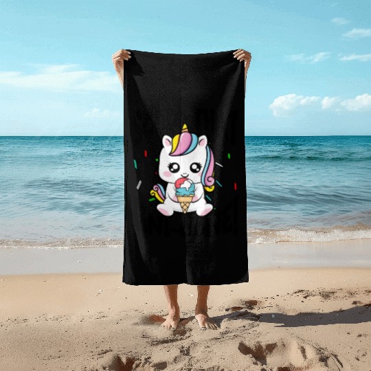 Rainbow Cute Unicorn Ice Cream Lover Mythical Beach Towels