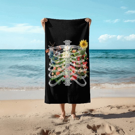 Flower Skeleton Streetwear Beach Towels