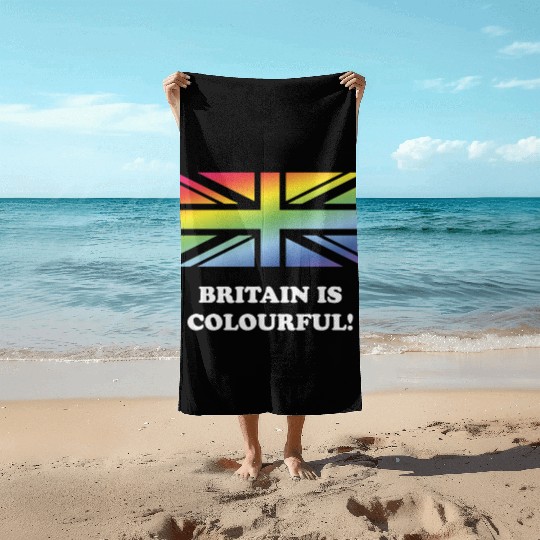 Britain Is Colourful! (Union Jack, United Kingdom) Beach Towels