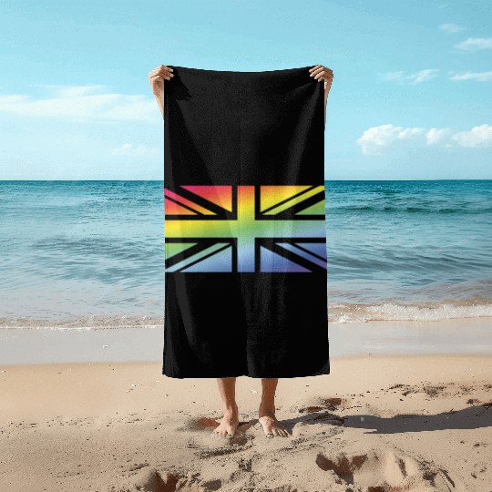 Union Jack / Rainbow Flag (Great Britain / UK) Beach Towels