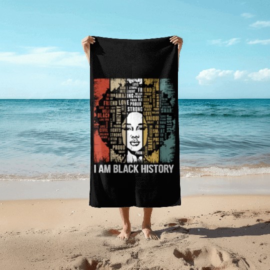 I am black history Beach Towels