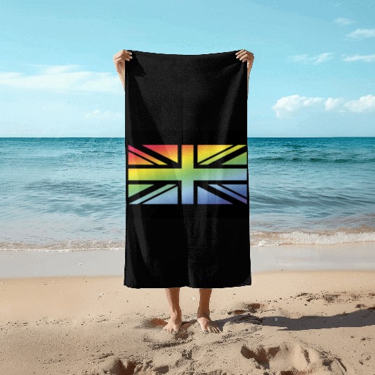 Union Jack / Rainbow Flag (Britain / UK / Poster) Beach Towels