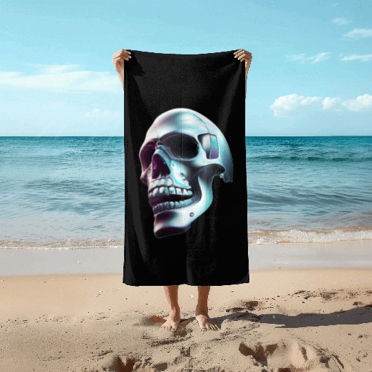 Futuristic Skull Concept Beach Towels