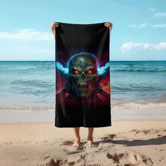 ZOMBIE IRON MAIDEN (version 14) Beach Towels