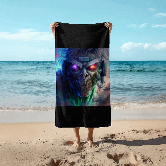 ZOMBIE IRON MAIDEN (version 12) Beach Towels