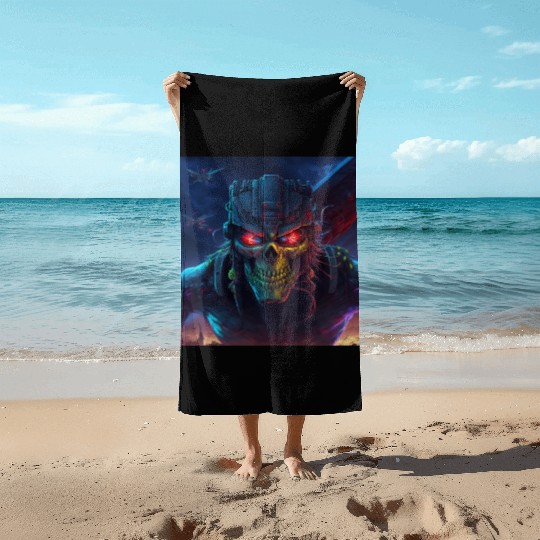ZOMBIE IRON MAIDEN (version 11) Beach Towels