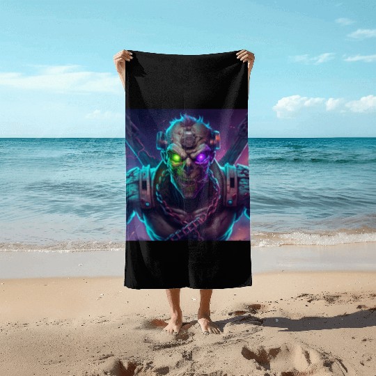 ZOMBIE IRON MAIDEN (Version 10) Beach Towels